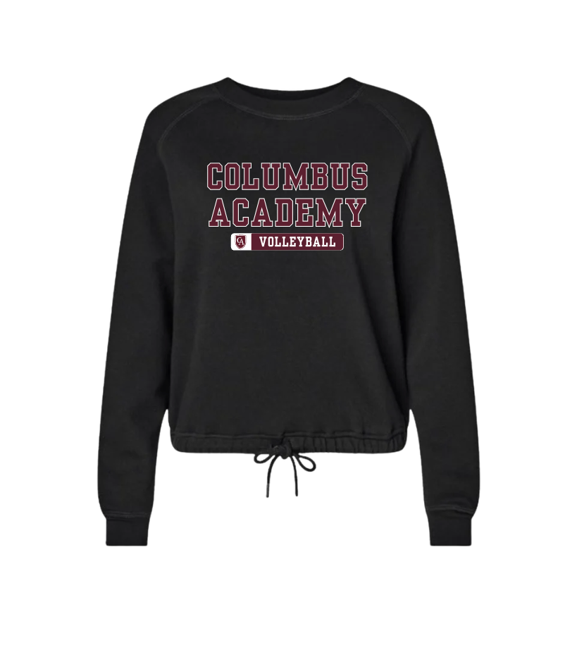 Women's Columbus Academy Volleyball Graphic Boxy Fleece Crewneck Sweatshirt