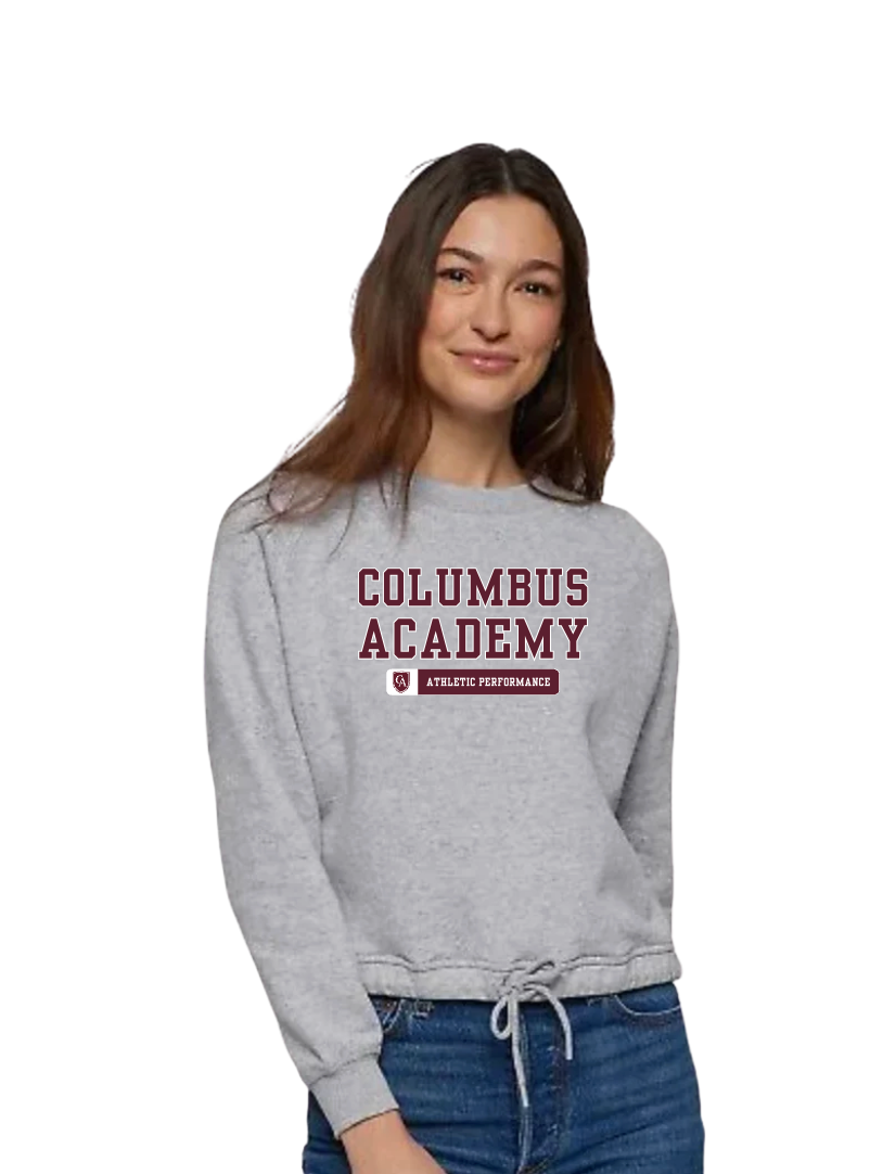 Women's Columbus Academy Athletic Performance Graphic Boxy Fleece Crewneck Sweatshirt