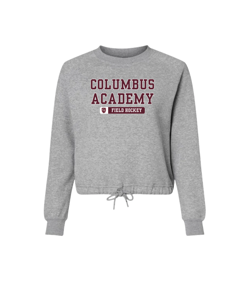 Women's Columbus Academy Field Hockey Graphic Boxy Fleece Crewneck Sweatshirt