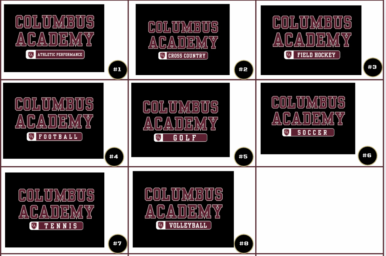 Women's Choose your Graphic Short Sleeve Boxy Crop Tee with Customized Back - Columbus Academy Fall Sports