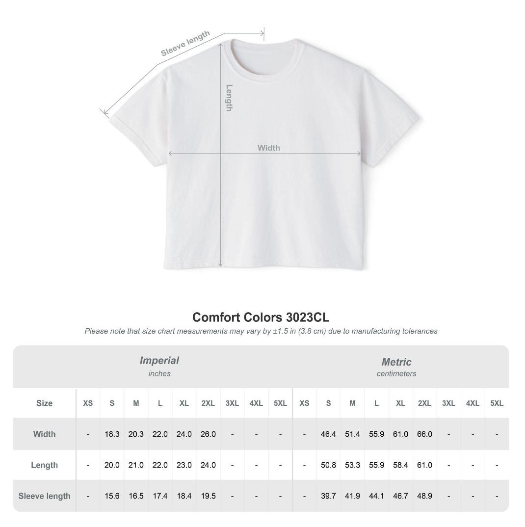 Women's Choose your Graphic Short Sleeve Boxy Crop Tee with Customized Back - Columbus Academy Fall Sports
