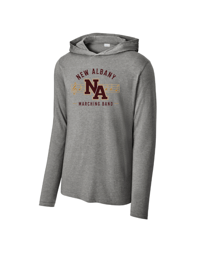 Adult Unisex New Albany Marching Melodies Graphic Sport-Tek® Halftime Long Sleeve Hoodie Tee