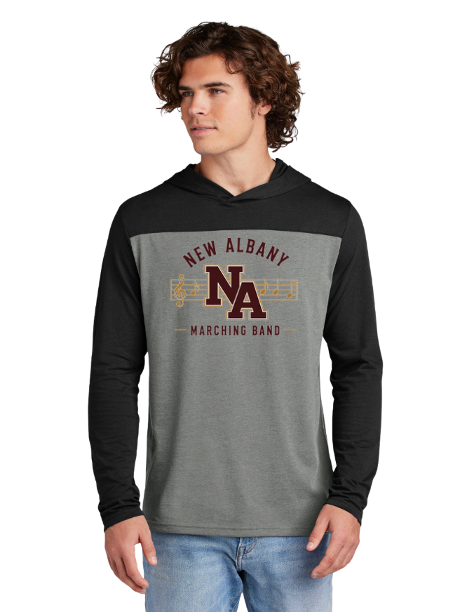 Adult Unisex New Albany Marching Melodies Graphic Sport-Tek® Halftime Long Sleeve Hoodie Tee