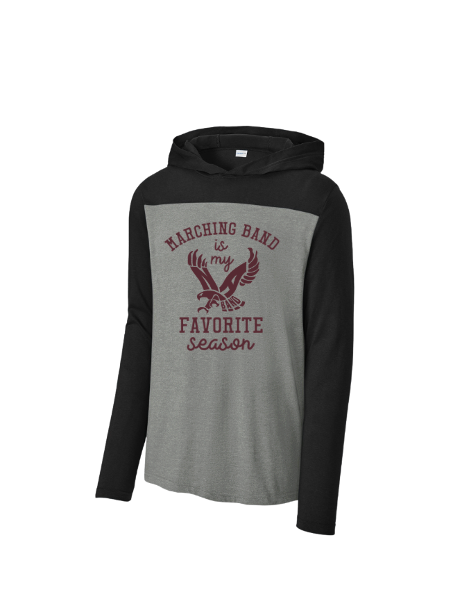 Adult Unisex Marching Band Season Graphic Sport-Tek® Halftime Long Sleeve Hoodie Tee