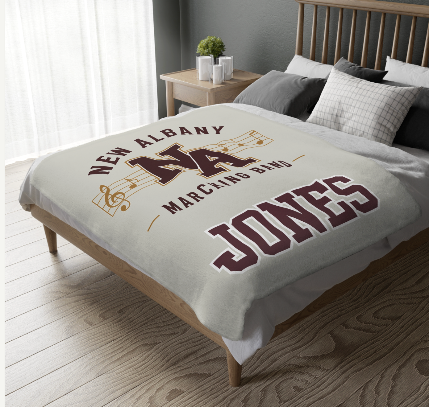 CUSTOMIZED Choose your Graphic Super Soft Reversible Velveteen Microfiber Blanket (Two-sided print) - New Albany Band