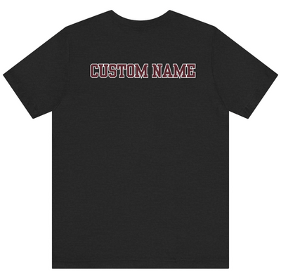 Adult Unisex New Albany 2027 Senior Cheer Mom Graphic Short Sleeve Bella + Canvas Soft Tee - CUSTOMIZED BACK