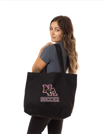 New Albany Classic Maroon Soccer Logo Graphic Large Eco Tote