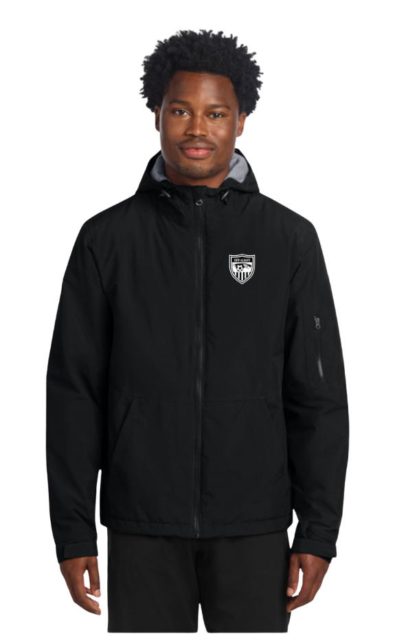 Adult Unisex New Albany Youth Soccer League Crest Graphic Waterproof Insulated Jacket