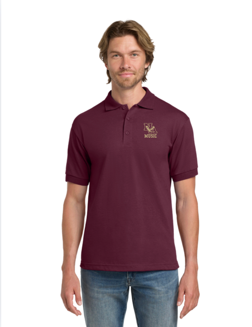 ADULT UNISEX SIZING 2026-27 Middle School Band, Orchestra and Choir Concert Music Polo - New Albany Eagles