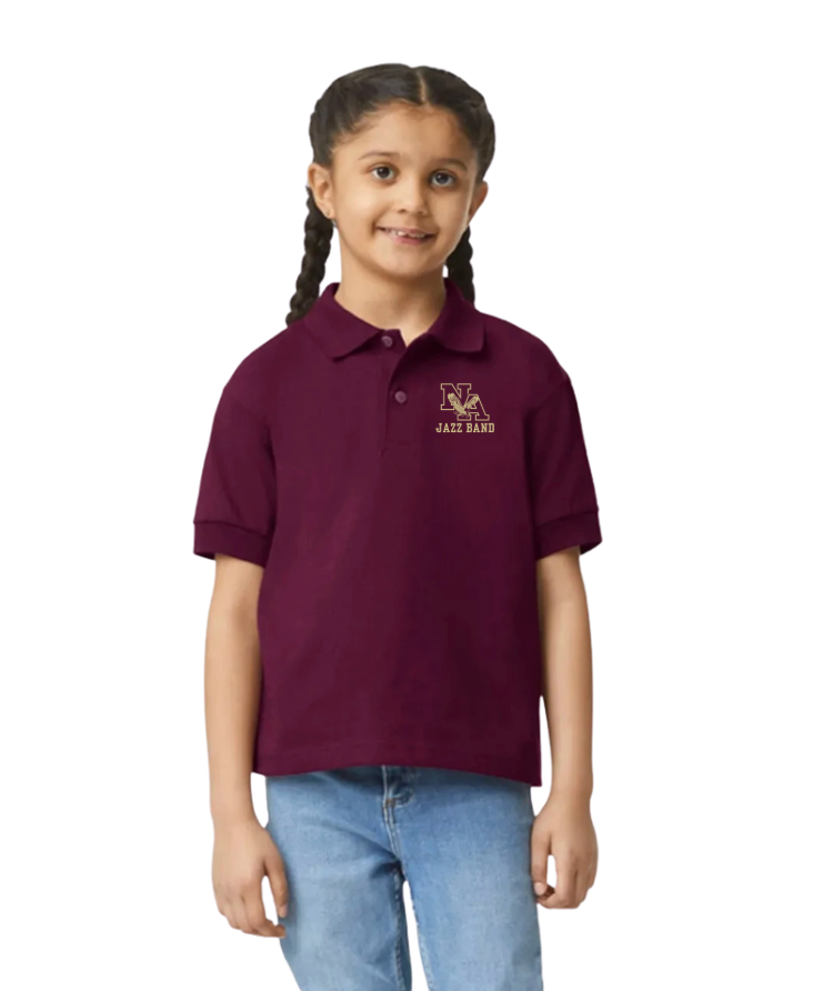 YOUTH SIZING 2026-27 Middle School Band, Orchestra and Choir Concert Jazz Band Polo - New Albany Eagles
