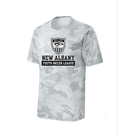 Youth New Albany Youth Soccer Crest Graphic Sport Tek Camo Hex Performance Tee