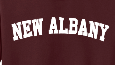 Adult Unisex New Albany Varsity Patch Letters Stitched Sweatshirt