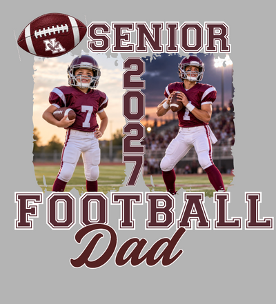 Adult Unisex NAHS Senior Football Mom or Dad Photo Tee