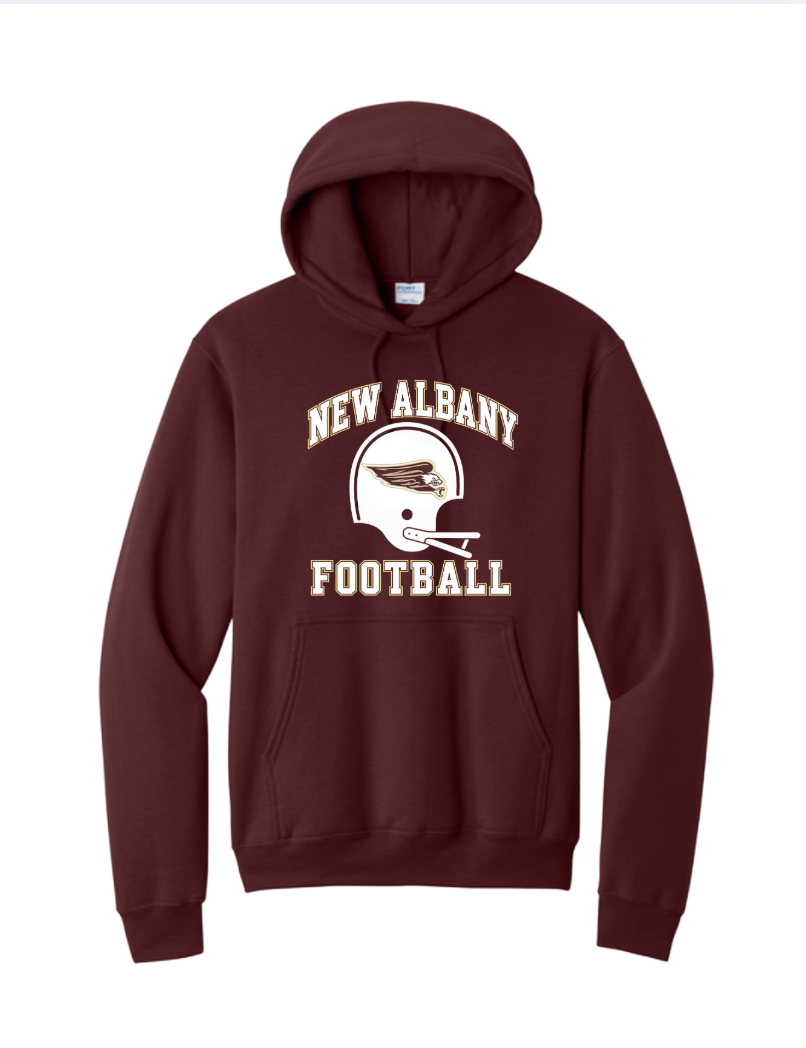 Adult Unisex New Albany Football Heritage Helmet Graphic Hoodie