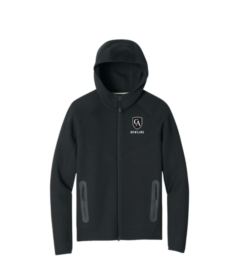 Adult Unisex Nike Tech Fleece Full Zip-Hoodie with Embroidered Columbus Academy Bowling Logo