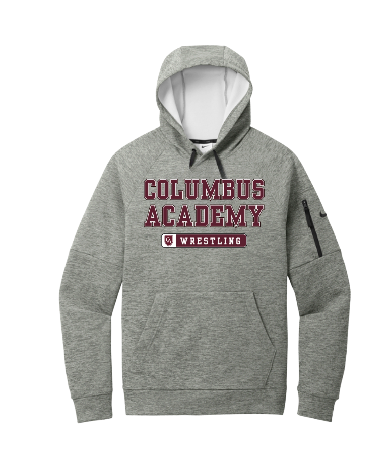 Adult Unisex Columbus Academy Wrestling Graphic Nike Therma-FIT Pocket Pullover Performance Fleece Hoodie