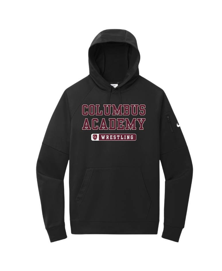 Adult Unisex Columbus Academy Wrestling Graphic Nike Therma-FIT Pocket Pullover Performance Fleece Hoodie