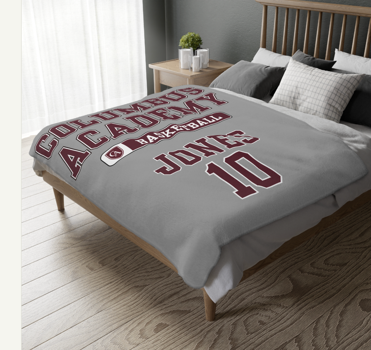 CUSTOMIZED Choose your Graphic Super Soft Reversible Velveteen Microfiber Blanket (Two-sided print) - Columbus Academy Winter Sports