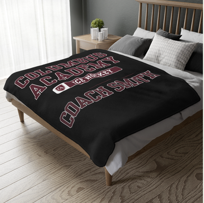 CUSTOMIZED Choose your Graphic Super Soft Reversible Velveteen Microfiber Blanket (Two-sided print) - Columbus Academy Winter Sports