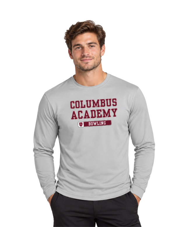 Adult Unisex Columbus Academy Bowling Graphic Performance Long Sleeve Tee