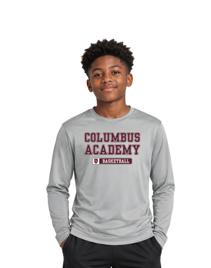 Youth Columbus Academy Basketball Graphic Performance Long Sleeve Tee