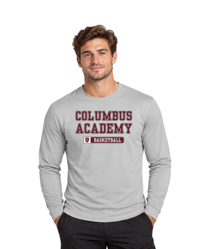 Adult Unisex Columbus Academy Basketball Graphic Performance Long Sleeve Tee