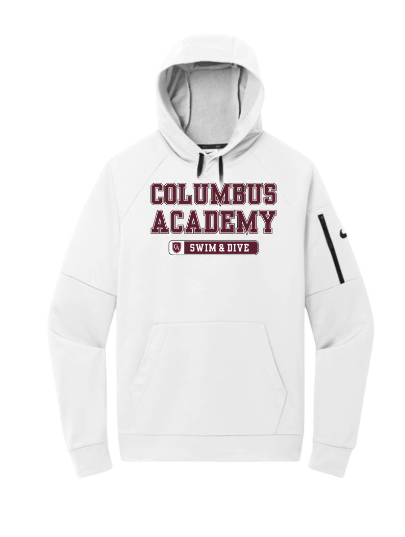 Adult Unisex Columbus Academy Swim & Dive Graphic Nike Therma-FIT Pocket Pullover Performance Fleece Hoodie