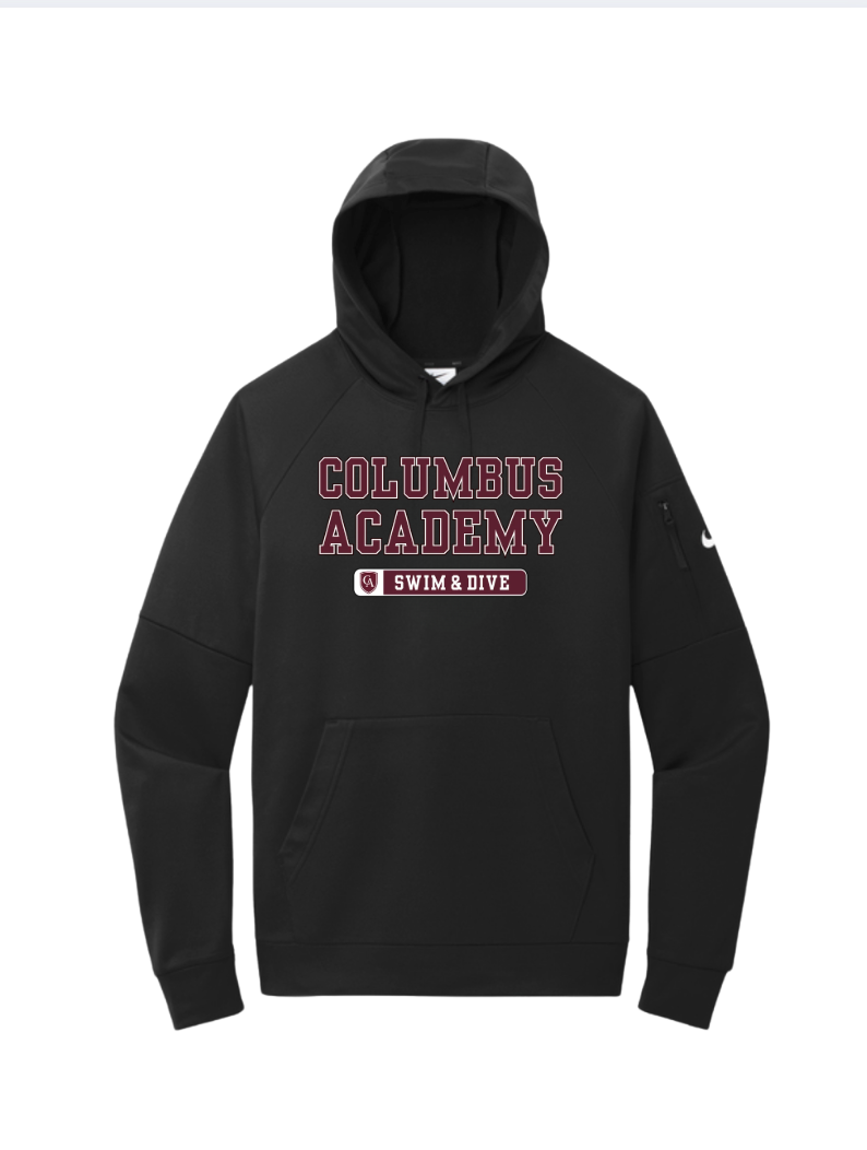 Adult Unisex Columbus Academy Swim & Dive Graphic Nike Therma-FIT Pocket Pullover Performance Fleece Hoodie