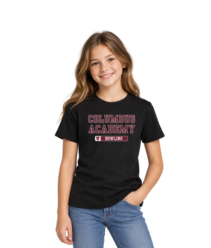 Youth Columbus Academy Bowling Graphic Performance Short Sleeve Tee