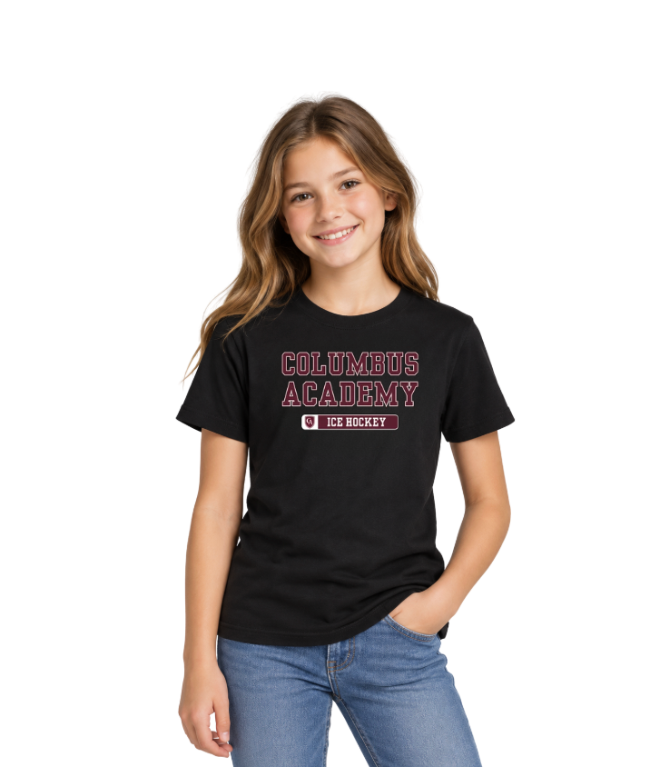 Youth Columbus Academy Ice Hockey Graphic Performance Short Sleeve Tee