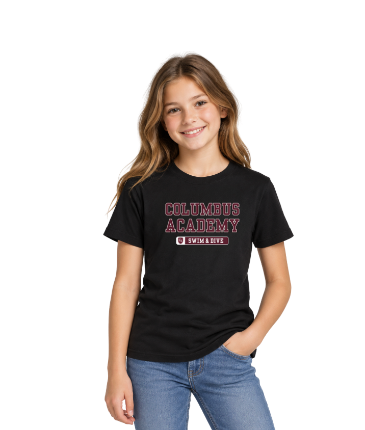 Youth Columbus Academy Swim & Dive Graphic Performance Short Sleeve Tee
