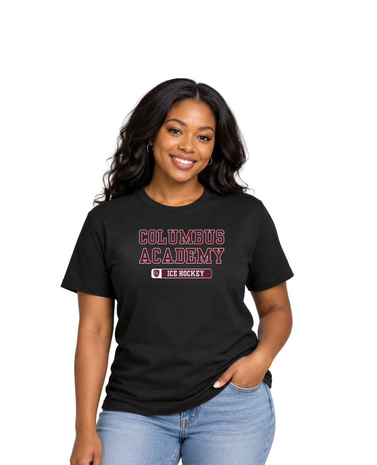 Adult Unisex Columbus Academy Ice Hockey Graphic Performance Short Sleeve Tee