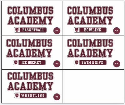 Women's Choose your Graphic Short Sleeve Boxy Crop Tee with Customized Back - Columbus Academy Winter Sports