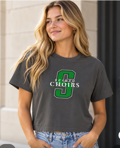 Women's Dublin Scioto Choirs Classic Logo Graphic Boxy Crop Short Sleeve Tee
