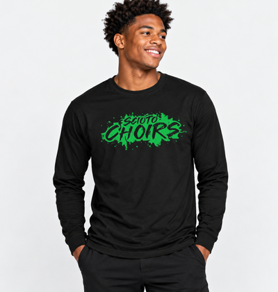 Adult Unisex Dublin Scioto Choirs Paint Splatter Graphic Long Sleeve Bella + Canvas Soft Tee