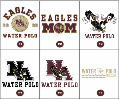 Adult Unisex Choose your Graphic Short Sleeve Soft Tee with Customized Back - New Albany Water Polo