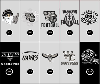 Adult Unisex Choose your Graphic Sweatshirt with Customized Back - Westerville Central Football