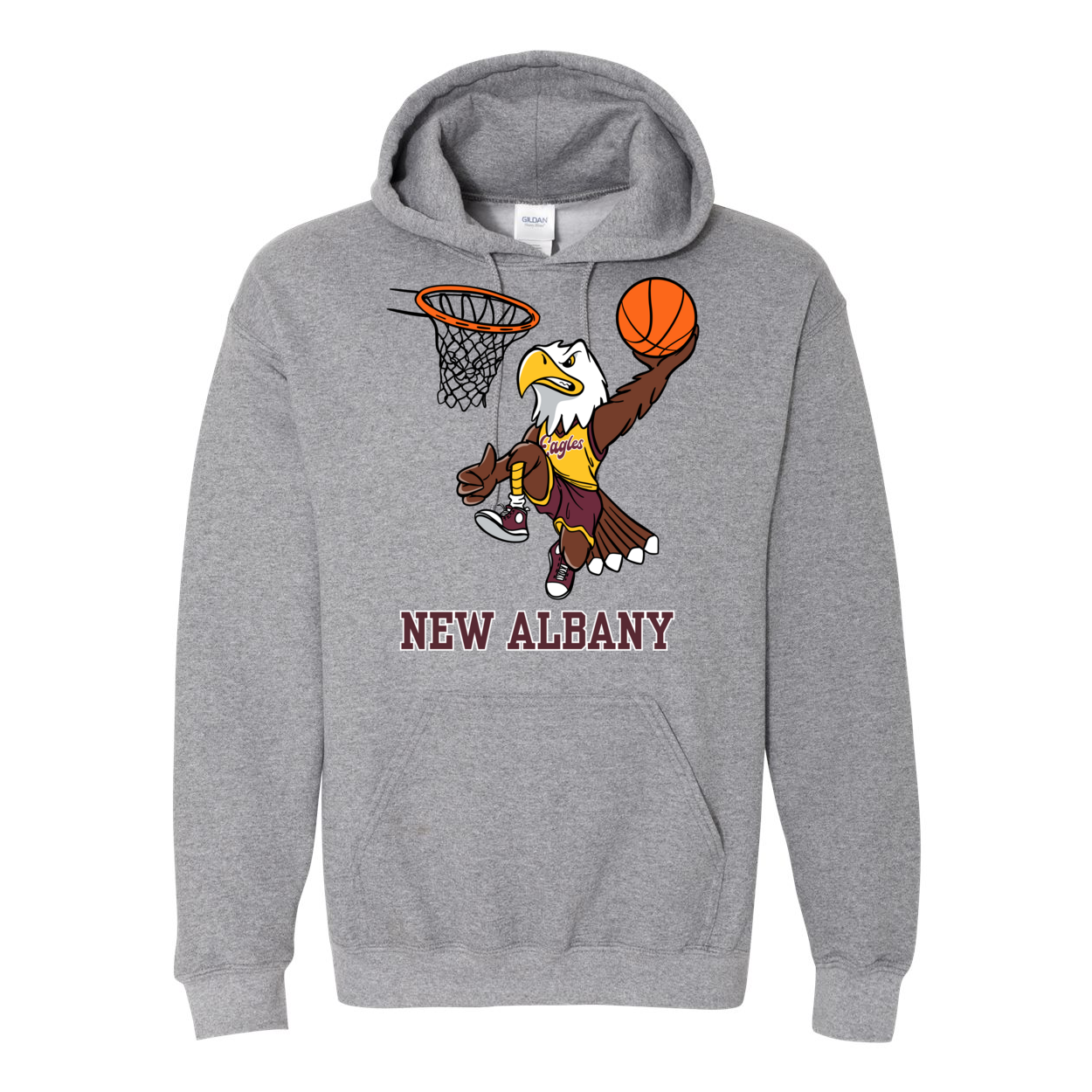 Adult Unisex Vintage Dunking Eagle Graphic Hoodie