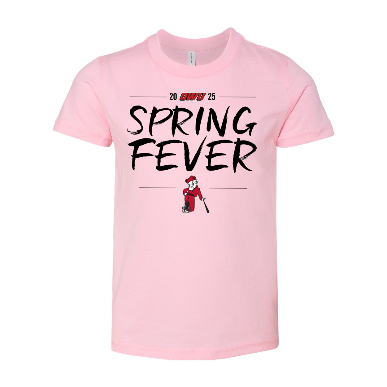 Youth OWU Spring Fever Baseball Graphic Short Sleeve Soft Tee - Ohio Wesleyan University