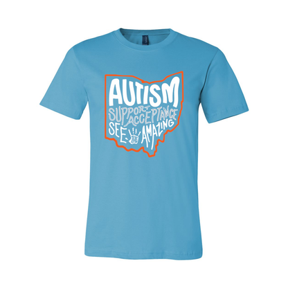 Adult Unisex "Autism See The Amazing" Bridgeway Graphic Short Sleeve Tee