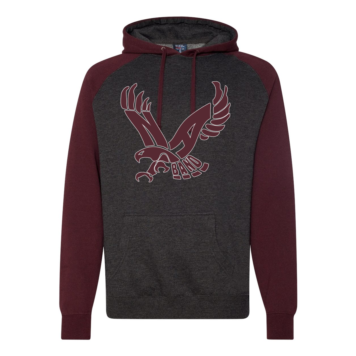 Adult Unisex Band Eagle Raglan Hoodie Sweatshirt