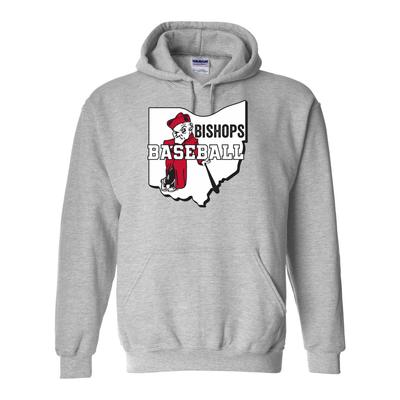 Adult Unisex Ohio Battling Bishops Baseball Graphic Hoodie - Ohio Wesleyan University