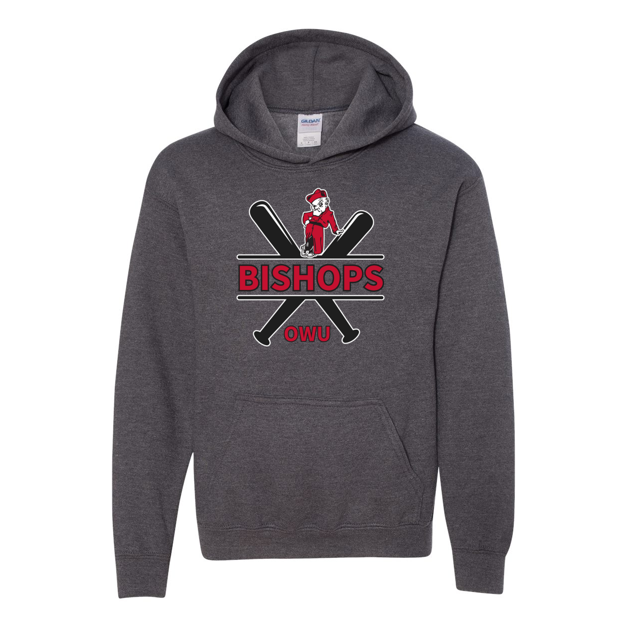 Youth Bishops Baseball Crossbat Graphic Hoodie - Ohio Wesleyan University