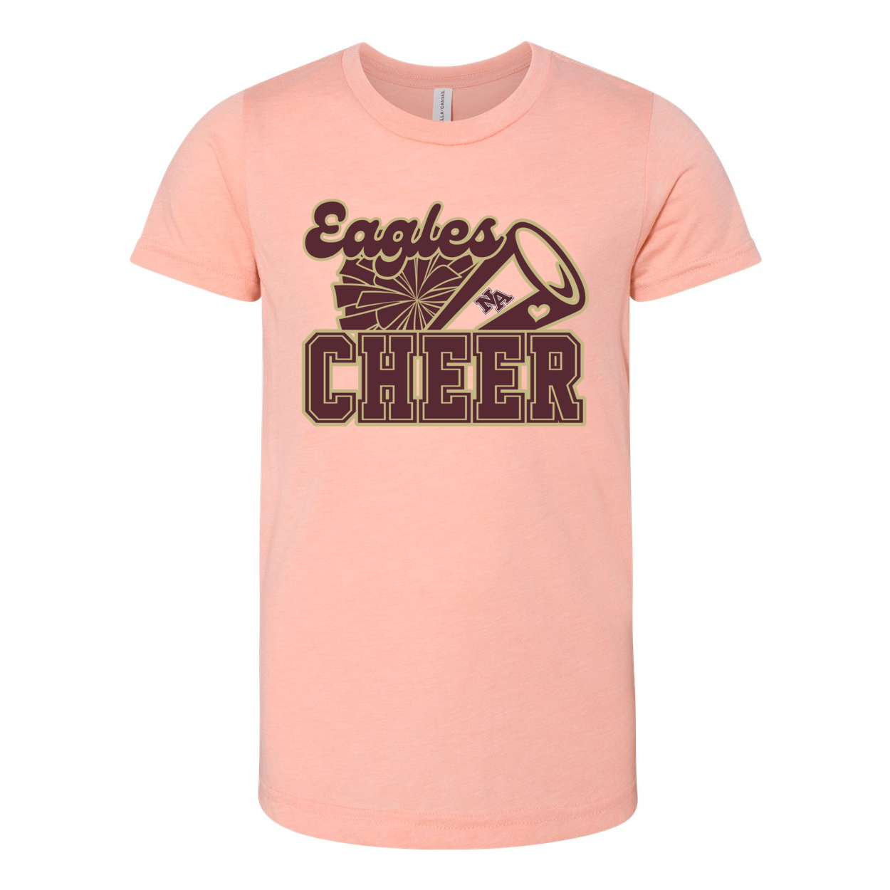 Youth Super Soft Cheer Megaphone Short Sleeve Graphic Tee - New Albany Eagles