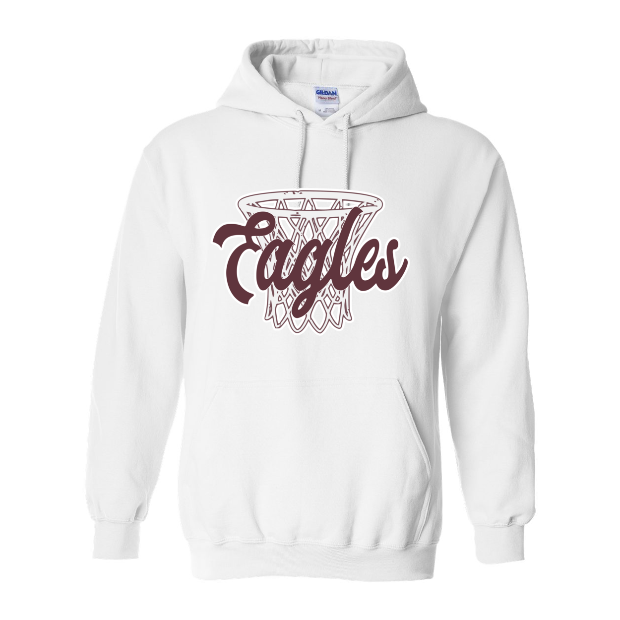 Adult Unisex Vintage Eagles Hoops Basketball Graphic Hoodie