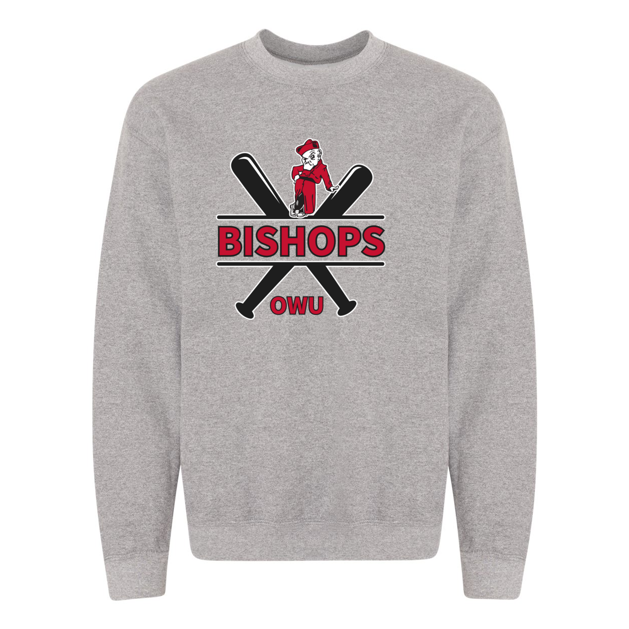 Adult Unisex Bishops Baseball Crossbat Graphic Sweatshirt - Ohio Wesleyan University