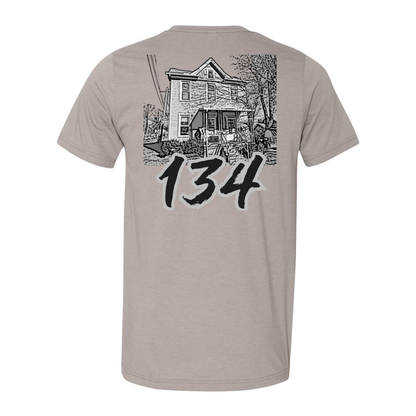 Adult Unisex OWU 134 Baseball House Graphic Short Sleeve Soft Tee - Ohio Wesleyan University