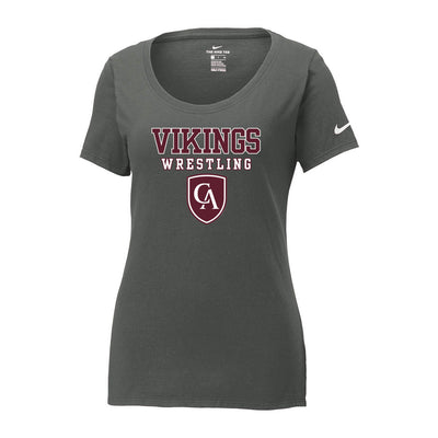 Women's Columbus Academy Vikings Wrestling Graphic Nike Core Cotton Scoop Neck Tee