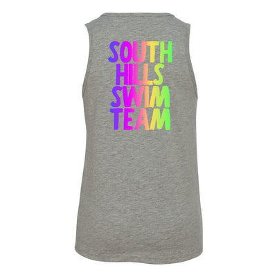 Youth South Hills Swim Team Neon Rainbow Graphic Tank