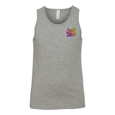Youth South Hills Swim Club Sunset Script Graphic Tank